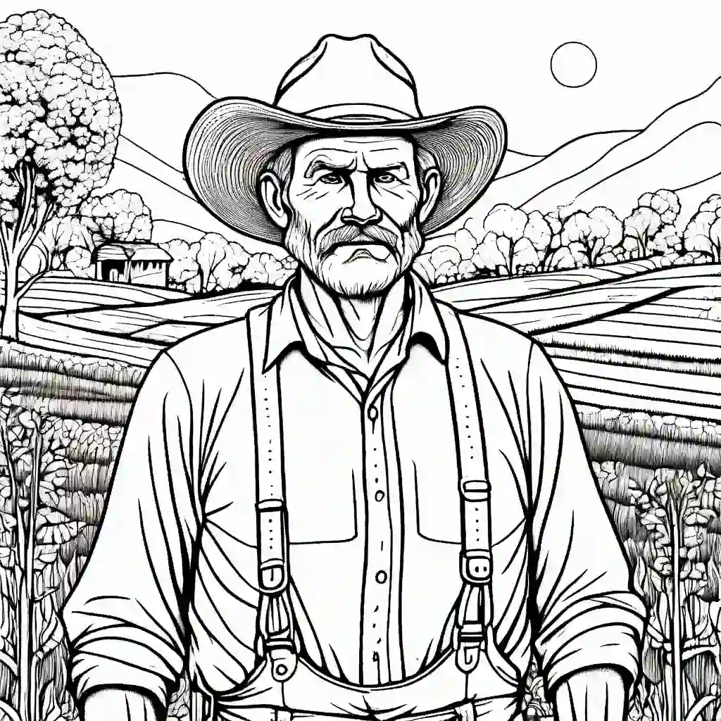 Farmer in the Dell coloring pages